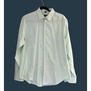 Van Heusen Slim Fit Fresh Defense Wrinkle-Free Dress Shirt 17 34/35 Light Green